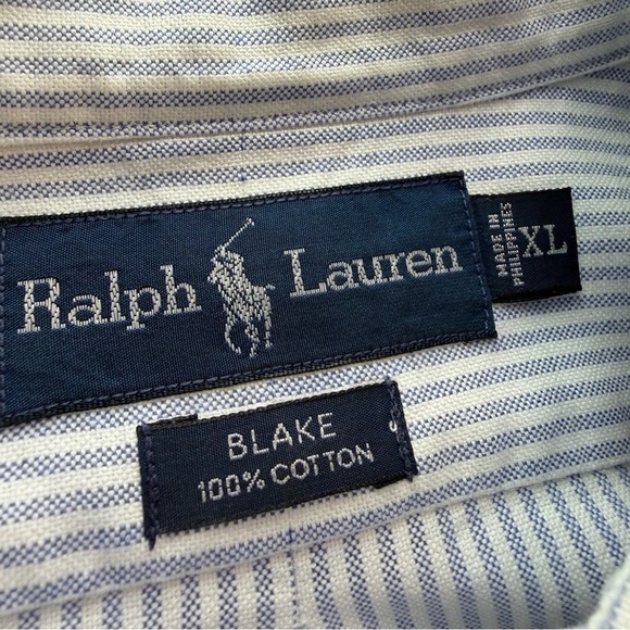 Ralph Lauren Blake Button Down Shirt Men's XL Blue White Stripe - Picture 5 of 6